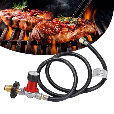 adjustable propane regulator 0-30 PSI with 48 inch hose for grilling