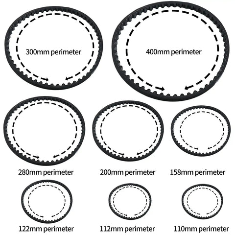 Image of 8 Pack 2GT Timing Belts 6mm Wide Closed Loop Rubber Drive Belts for DIY 3D Printers with sizes from 110mm to 400mm