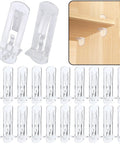 Clear Plastic Locking Shelf Pegs 5mm Diameter Self Locking Shelf Pins for 3/4 Inch Thick Shelves 20 Pieces, ideal for cabinets and bookshelves