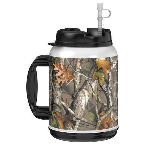 Killer 64 Oz Insulated Travel Tumbler Featuring Double Wall Build And Bpa Free Leak Resistant Body Packed With A Flex Straw in camo design