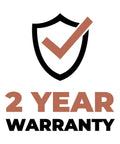 2 year warranty icon with checkmark on a shield