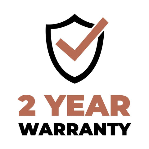 2 year warranty icon with checkmark on a shield