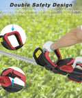 Cordless Hedge Trimmer With Twenty Two Inch Dual Action Blade for Quick Hedge Shaping with double safety design feature