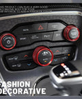 Aluminum Alloy Climate Control Knob Covers Three Piece Button Switch Cover Set for Dodge Challenger Durango 2015 2022 Red