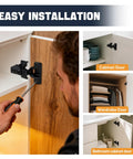 10 Pack Half Overlay Soft Close Cabinet Hinges Constructed From Durable Stainless Steel Featuring Rock Solid Build And Smooth As Butter Glide With Zero Noise Great For Freshening Up Your Kitchen Cabinets Fast, installation display.