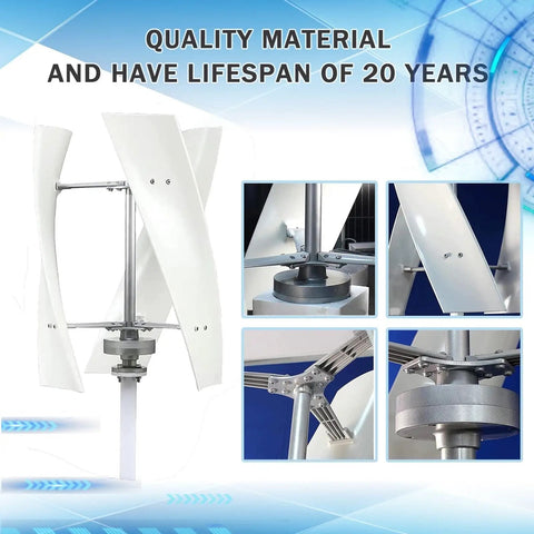 18000W Vertical Wind Turbine Kit Delivers Serious Power For Home And Business With 48V Controller Eco Friendly Renewable Energy Solution For Boats Cabins Gazebos Mobile Homes And Industrial Sites, showing quality material and components.
