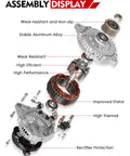 Heavy Duty 12V 145Amp Alternator Fit For GMC Envoy Savana Sierra Yukon Tahoe Suburban Trailblazer SSR Express Silverado 1500 2500 3500 2001 2011 Models OE 6019239 Replacement assembly diagram with labeled components