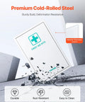 VEVOR white steel 3-shelf wall-mounted first aid cabinet with green First Aid Kits logo