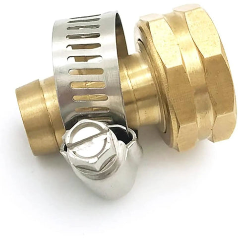 Solid Brass 2 Pack Hose Repair Kit With Stainless Steel Clamps Perfect For Fixing 1/2 Inch To 3/4 Inch Garden Hoses Leak Free Seal That Is Totally Sick For Sprinklers And Outdoor Watering Systems brass hose repair fitting with clamp