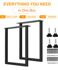 Heavy Duty 14 Gauge Steel Counter Height Table Legs 34 by 24 Inch Square Metal Frame Set with screws and levelers