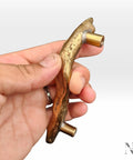 Branch Shaped Cabinet Handle Dope Farmhouse Vibe Solid Brass Drawer Pull With Antique Gold Finish held in hand