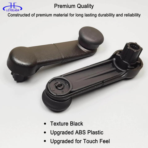 2-pack Window Crank Handle Replacement Textured Black For Ford F150 F250 F350 F450 F550 Super Duty E150 E250 Ranger