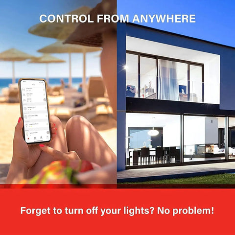 App control for WiFi Smart LED Bulbs 100W Equivalent 1500 Lumen Dimmable A19 Daylight 5000K With No Hub Needed, Works With Alexa and Google Assistant, CRI Over 90, 4 Pack