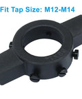 Heavy Duty Die Stock Wrench Built Tough For M12 To M14, Adjustable Die Holder Tool with Non Slip Grip, close-up view
