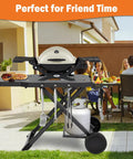 Foldable Grill Cart For Blackstone 17 And 22 Inch Tabletop Griddles And Weber Q Series Grills Portable Stand With Shelf