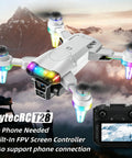 Beginner Friendly Kids Drone With Camera For Ages Eight To Twelve, LED Lights, 4.3 Inch FPV Screen Built In, flying over mountains