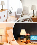 Touch Table Lamps Set Of 2 With USB A And C Ports And 2-Prong Outlet 3-Way Dimmable Bedside Nightstand Lamps in various room settings