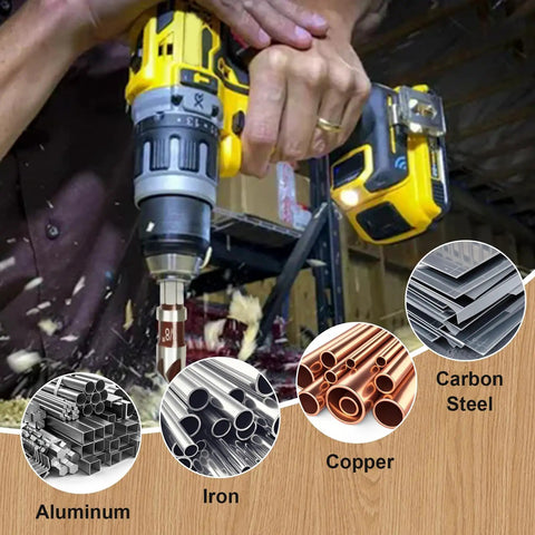 5 Piece Countersink Drill Bit Set With 82 Degree 5 Flute HSS Bits And Quick Change Hex Shank for various metals and materials
