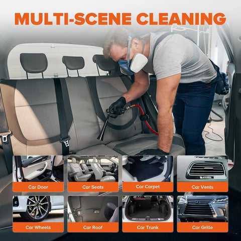 High Pressure Car Cleaning Gun For Detailin And Deep Interior Exterior Cleaning used on car seats and door panels