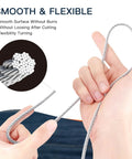 Hands bending Marine Grade Stainless Steel Cable One Eighth Inch For Deck Railing, Aircraft Style Wire Rope, Seven By Seven Strand Core