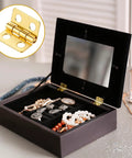 Set Of One Hundred Gold Mini Brass Hinges For Small Boxes And Crafts Featuring Easy Peasy Assembly With Sweet Swing Action And Included Mounting Nails Perfect For Diy Craft Projects That Pop in a jewelry box.