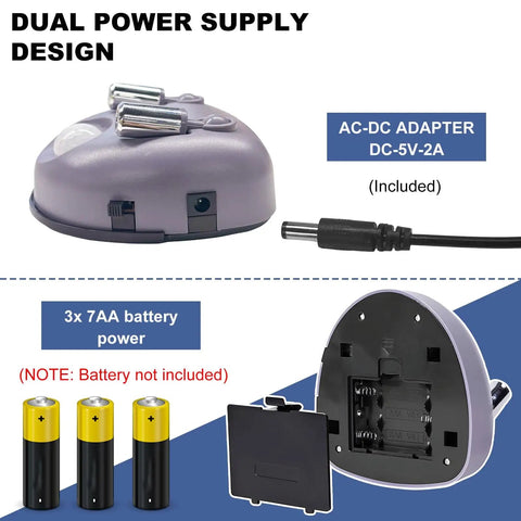 Laser Parking Guide Sensor With 360 Degree Adjustable Wide Angles Garage Parking Aid Kit Includes AC Adapter For Easy Park Like A Pro And Car Stop Indicator In Automotive showing dual power supply design with adapter and battery slots