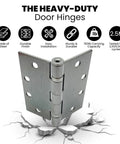 Heavy Duty 4.5 By 4.5 Inch Door Hinges 3 Pack Ball Bearing With Square Corners Brushed Nickel For Commercial And Residential Doors Built To Last Tough As Nails Steel Construction, brushed nickel steel hinge