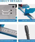 Heavy Duty Manual Double Groove Rail Cutter With Fifty Centimeter Ruler, showing a high strength blade and accurate measurement scale.