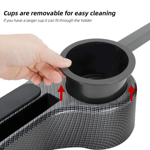 Golf Cart Rear Seat Armrests With Cup Holder And Phone Mount For EZGO Club Car Yamaha. Hand removing cup, easy cleaning feature.