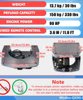 Winibo Heavy Duty Power Tilt And Trim Unit For Outboard Motor Up To 90HP gray electro hydraulic tilt plate dimensions and features.
