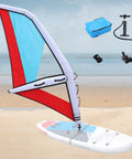 4.2 Square Meters Inflatable Wing Foil Sail For Wing Foiling, SUP And Kitesurfing, Ultra Portable Wind Wing on beach with accessories