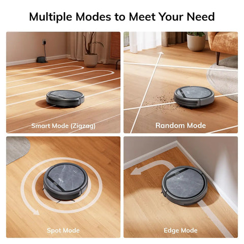 V5s Max Robot Vacuum With Beast Mode 4000Pa Suction Gyroscope Navigation for hard floors and carpets, multiple cleaning modes displayed