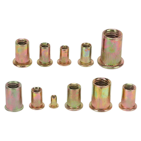16 Inch Hand Blind Riveter And Rivet Nut Setter Kit With 10 Mandrels And 110 Rivet Nuts, heavy duty threaded rivet nuts