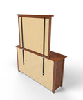 Premium Heavy Duty Mirror Support Brackets Rock Solid Adjustable 60 Inch Solid Core Mounting Hardware Built Tough American Steel Furniture Braces Secure Dresser Safety on rear view showing secure installation.