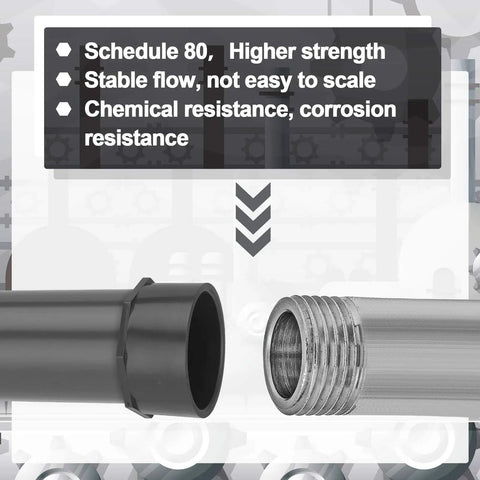 4 Pack 4 Inch PVC Pipe Fitting Male Adapter Schedule 80 Socket To NPT Connector For Water Irrigation And Plumbing Heavy Duty Industrial Grade Corrosion Resistant Built To Handle High Pressure And High Flow Leak Free, socket and threaded ends