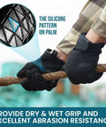 Heavy Duty Grip Work Gloves With Level 3 Needle Resistance, Level 5 Puncture Protection And A7 Cut Resistant in use on rope