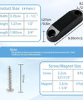 Dimensions of Strong Magnetic Cabinet Door Catch For Campers And RVs No Drill Mounting With Adhesive Backing Black Finish