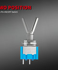 Mini SPST Toggle Switch On Off 2 Position Slick Flat Micro Toggle For DIY Projects Cars Trucks And Home Appliances
