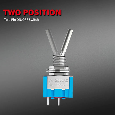 Mini SPST Toggle Switch On Off 2 Position Slick Flat Micro Toggle For DIY Projects Cars Trucks And Home Appliances