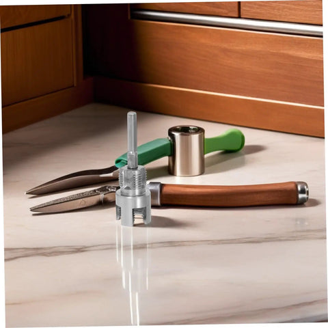 Gatuida 2pc Dual Function Pipe Threader Tool Set For Pvc And Plastic Pipes with a silver threading tool and pliers.