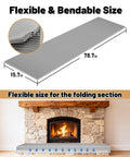 High Density NBR Foam Fireplace Hearth Pad For Straight Up Baby Proofing And Toddler Safety With Strong Adhesive Backing showing flexible size and dimensions.