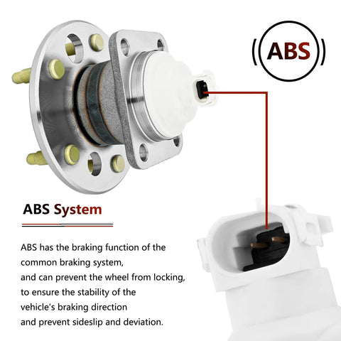 ABS system feature of Rear Wheel Hub Bearing Assembly Pair Drop In Ready For Chevy Impala Monte Carlo Uplander Venture Buick