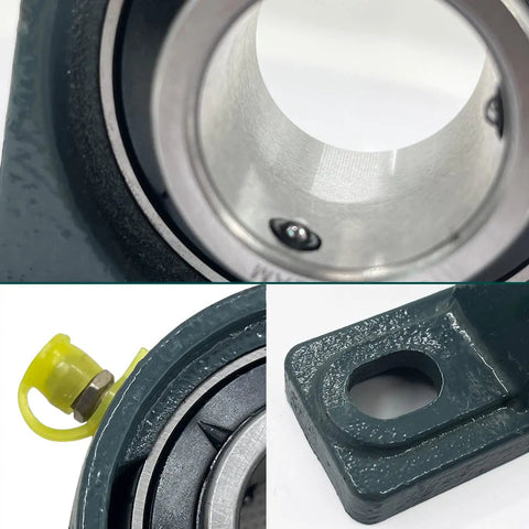 Close-up of Heavy Duty Pillow Block Bearing 1 Inch Bore Cast Iron Mounted Bearing Block Self Aligning For Industrial Machinery
