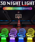 Basketball 3D Illusion Night Light With 16 Color Dimmable LEDs Remote Control And Smart Touch on basketball court
