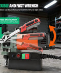 1380W Portable Magnetic Drill Press Low Profile Mag Drill Machine With 3/4" Annular Cutter Powerful 680Rpm showing adjustable flex wrench.