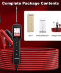 Circuit Probe Kit Pro Grade With 1.8 Inch Color TFT Display For 0 To 80V Automotive Electrical Systems Quick Short Finder Breaker Detector Component Activated Tests And Multimeter Mode With Four Diagnostic Functions DC Voltage AC Voltage Resistance Diode, shown with leads and manual