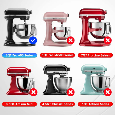 Various models of stand mixers compatible with Stainless Steel 18 8 Six Wire Whisk Attachment For 6 Quart Bowl Lift Stand Mixers