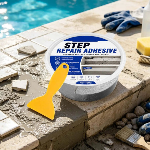 Heavy Duty Concrete Crack Filler And Cement Repair Paste That Kicks Cracked Steps And Chipped Edges To The Curb With Rock Solid Joint Caulk for patio repair.