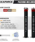 Beefy 0.225 Inch By 2 Inch By 27 Inch Garage Door Torsion Springs Pair With Winding Bars And Gloves For 7 Foot Doors LHW RHW Wound High Strength Steel With Electrophoretic Coating 16000 Cycle Life diagram