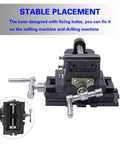3 Inch Cross Slide Drill Press Vise For Mini Milling Machines And Bench Top Woodworking, compound table clamp with fixing holes